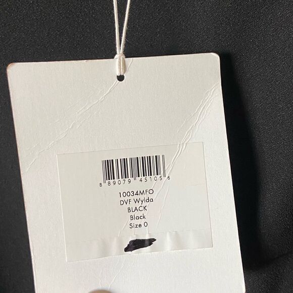 NWT Diane Von Furstenberg Vestido Corto Wyler Azul Oscuro Mini Black Dres Size 0 - Picture 12 of 12